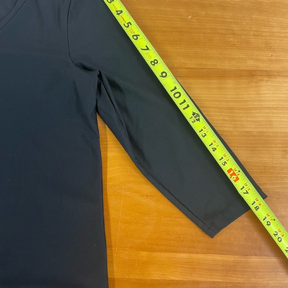 Judy P black A-line V neck dress with 3/4 sleeves medium - Picture 7 of 12